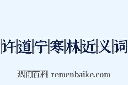 许道宁寒林近义词是什么意思的图片